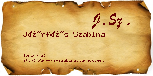 Járfás Szabina névjegykártya