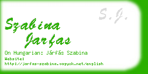 szabina jarfas business card