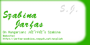 szabina jarfas business card